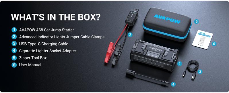 6000A Jump Starter,24000mAh Car Battery Jump Starter with LED Display,All Gas or Upto 12L Diesel,12V Jump Pack with Battery Booster with Built-in LED Light,dealsforyoudays