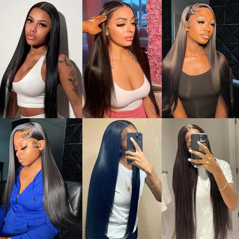 HD 13x6 Straight Lace Front Wigs Human Hair For Women Bone Straight Lace Frontal Wigs Pre Plucked Wig 180% Density TikTokShopBlackFriday