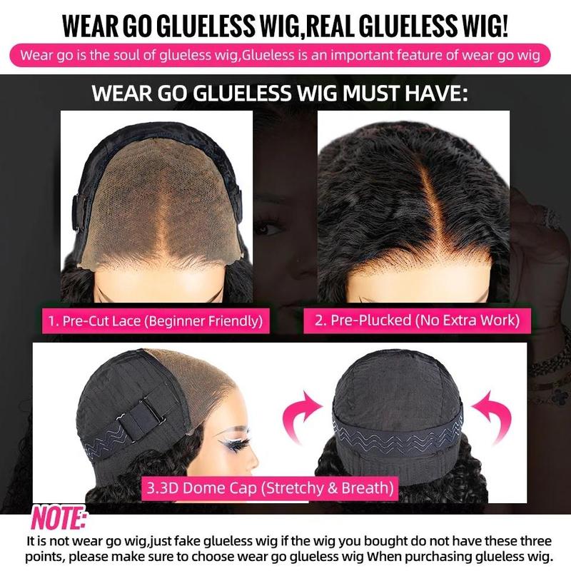 [Glueless Wig]  Human Hair Pre Plucked Pre Cut Water Wave Bob Wig Human Hair Lace Front Wigs for Beginners No Glue  6x4 Pre-Cut Short Glueless for Black Women Human Hair