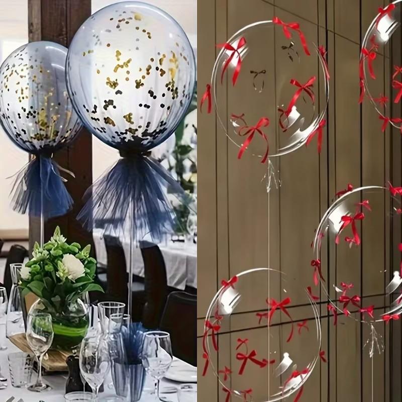 Balloon Column Set with Adjustable Height Transparent Balloon Sticks and Base, Perfect for Weddings Birthdays Baby Showers Engagements New Year Valentine's Day Mother's Day Party Decorations, Balloon Party Supplies