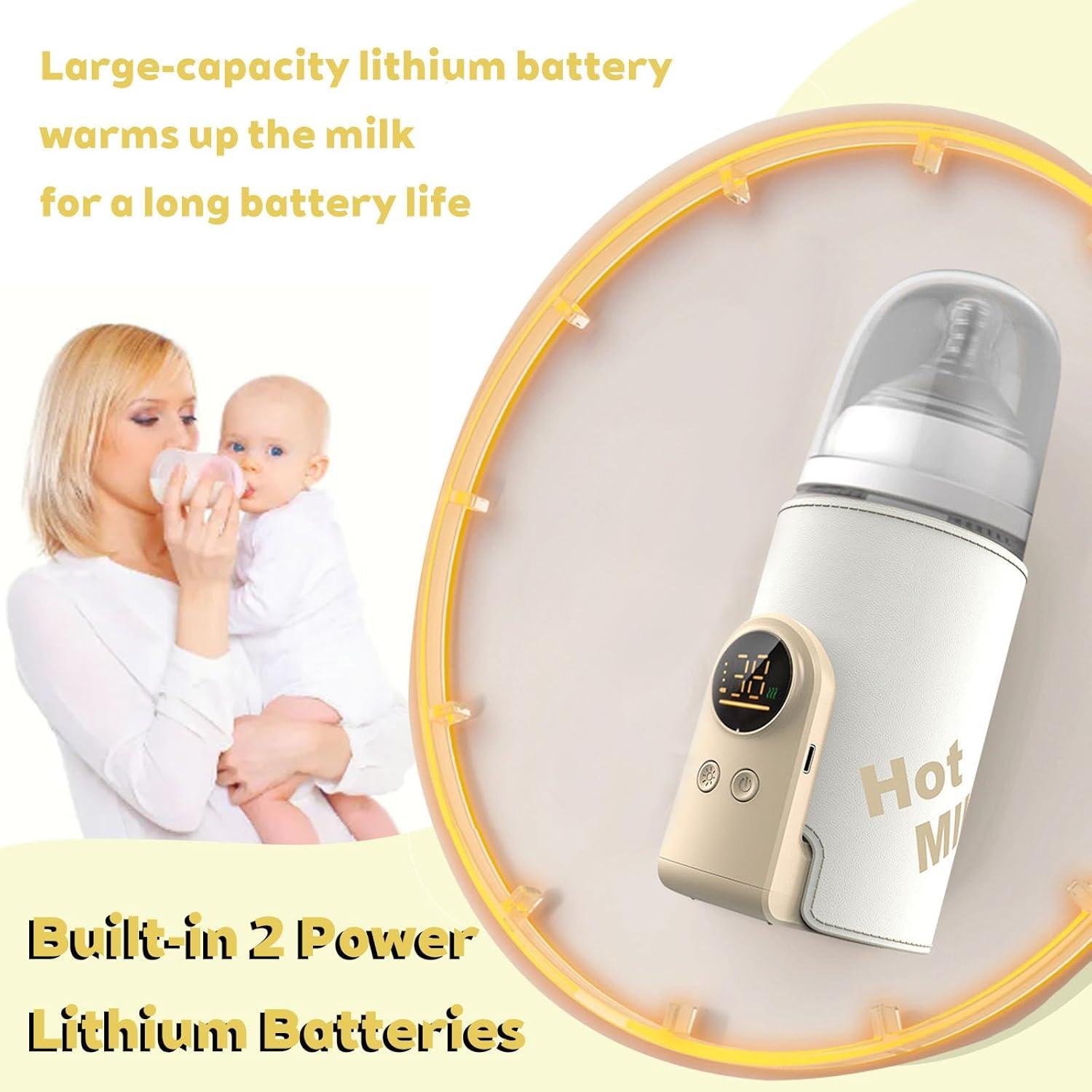 Portable Baby Bottle Warmer with Temperature Monitor, 6 Adjustable Settings, USB Rechargeable, Night Light, Essential Travel Accessory, Fast Bottle Warmers Portable Baby Bottle Warmer with Temperature Monitor, 6 Adjustable Settings, USB Rechargeable, Night Light, Essential Travel Accessory, Fast Bottle Warmers