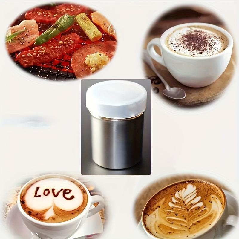 1-piece stainless steel shaker with lid and fine mesh strainer, suitable for baking soda, cocoa powder, cornstarch, and coffee grounds—commercial-grade kitchen tools, kitchen storage | modern kitchenware | durable / spice jars, pepper shakers, and shakers