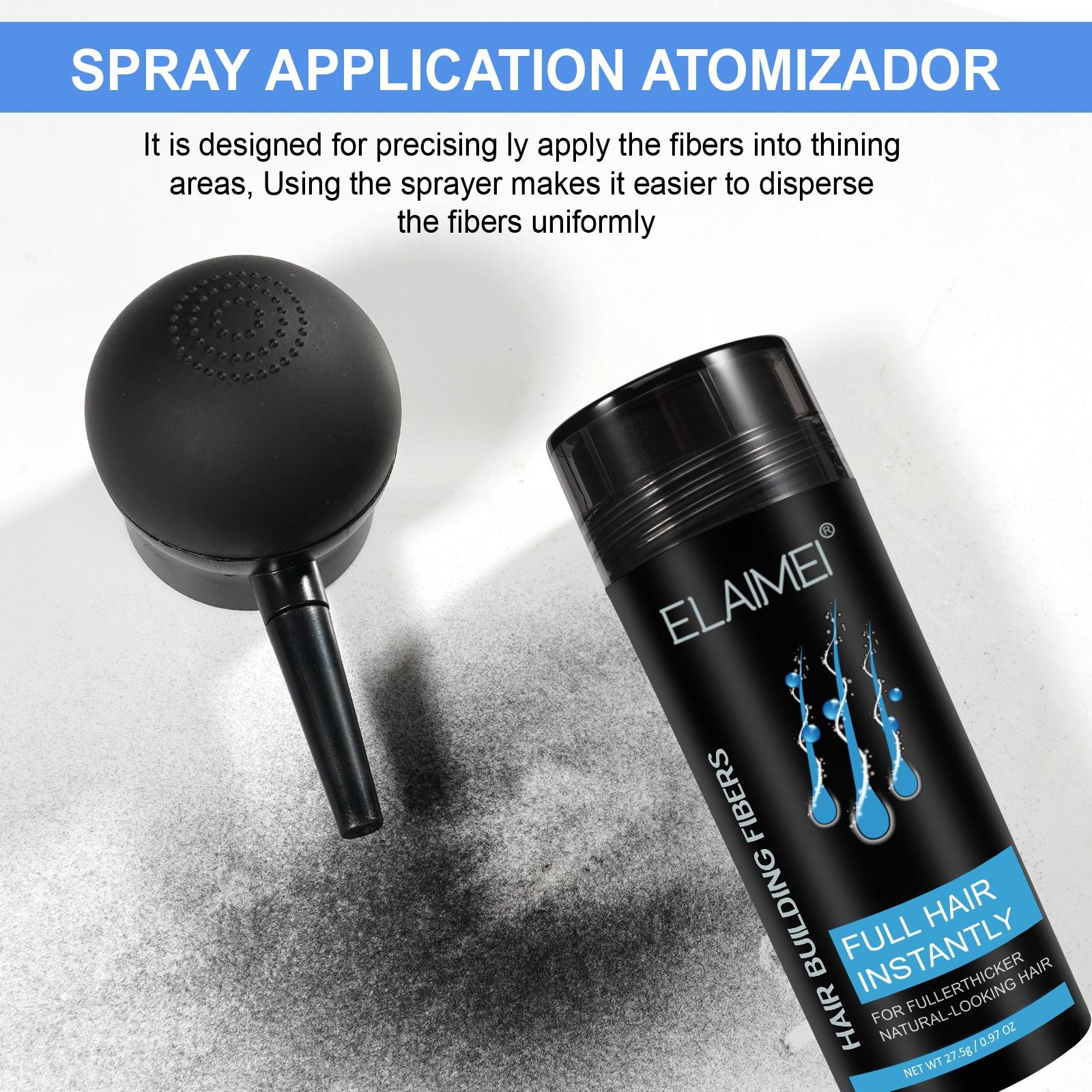 Elaimei Hair Thickening Fiber Kit, Natural Invisible Hairline Filler Spray, Unisex Dense Hair Solution, Fill Gaps and Frame Forehead