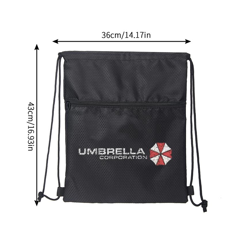 Umbrella Corporation Logo Drawstring Backpack Bag Sports Bags for Casual Outdoor Sports Gym Travel School Use Stylish Lightweight Unisex Design Perfect Gift Idea for Holidays Christmas Birthdays and Special Occasions Fans of SciFi and Gaming Accessories