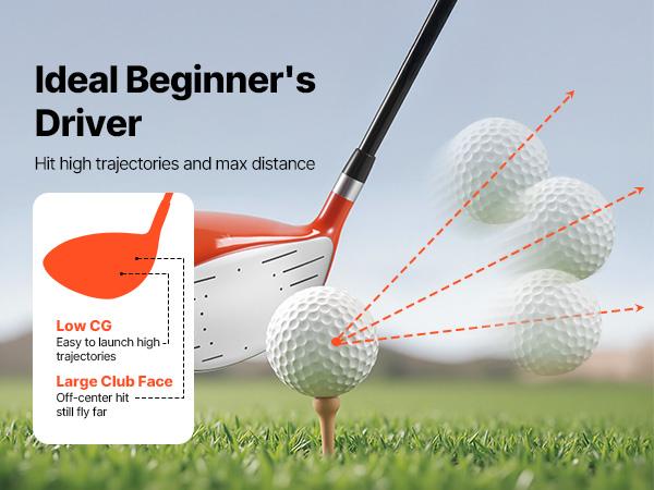 VEVOR Golf Club Set, 12 Pieces Women's Golf Club Complete Set Right Handed with 460CC #1 Driver, #3 5 Fairway Wood, #4 Hybrid, #5/#6/#7/#8/#9/#PW/#SW Irons, L-Shaped Putter, Golf Stand Bag, Orange