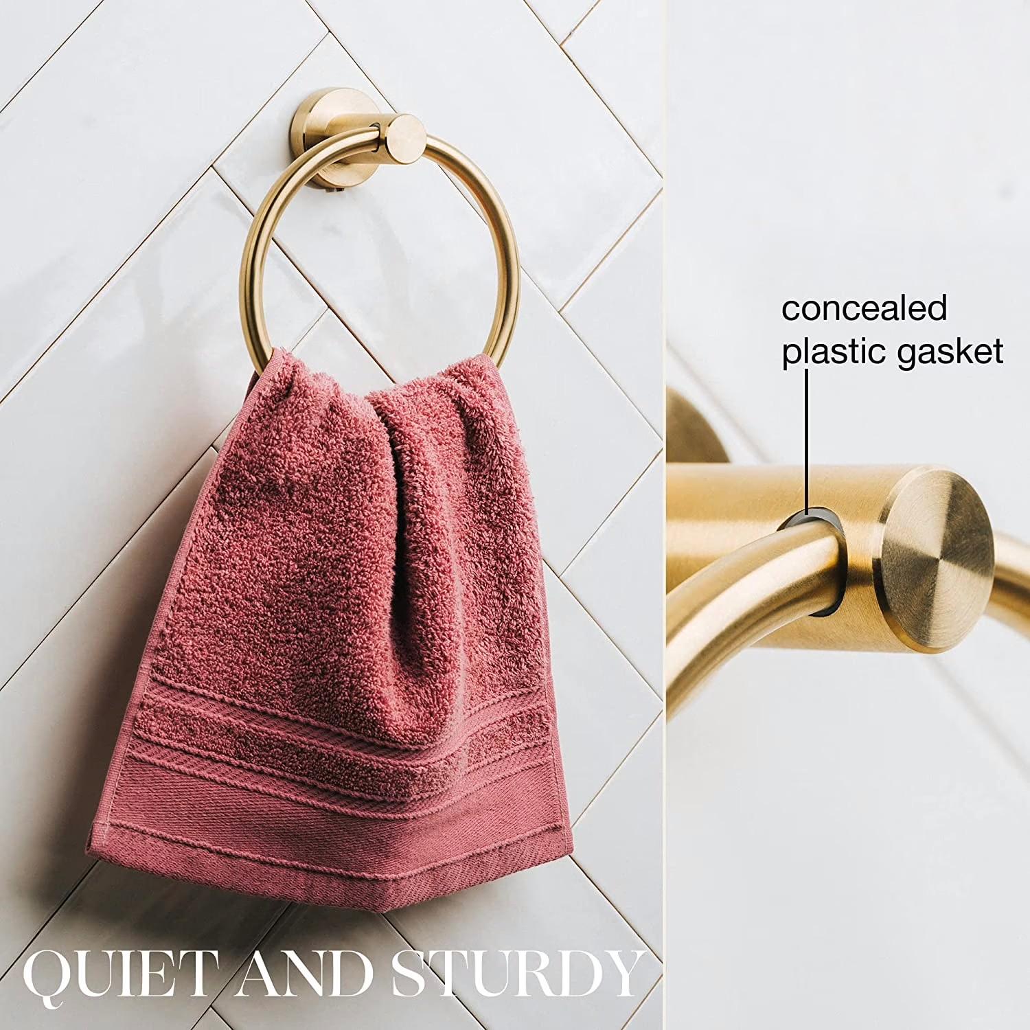 Sus304 Stainless Steel Wall-Mounted Hand Towel Rack, Bathroom Towel Holder, Kitchen & Bath Towel Stand, Durable and Stylish