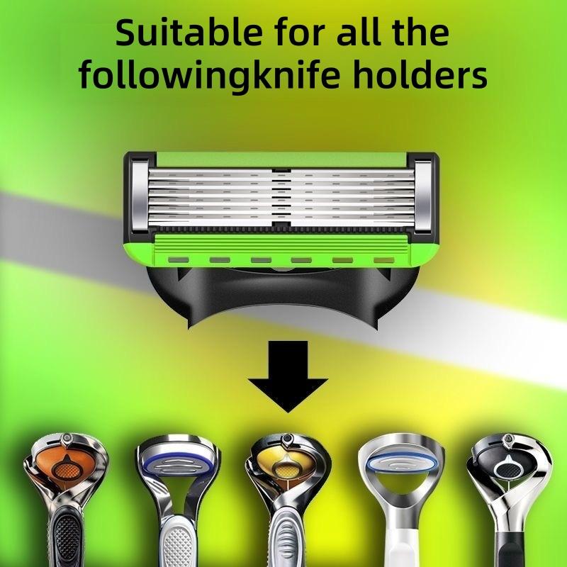 Men's Manual Shaving Razor with 1 Blade Holder and 8-24 Replacement Blades, Smooth Shaving Tool, Washable Shaving Tool, Manual Shaver, Stainless Steel