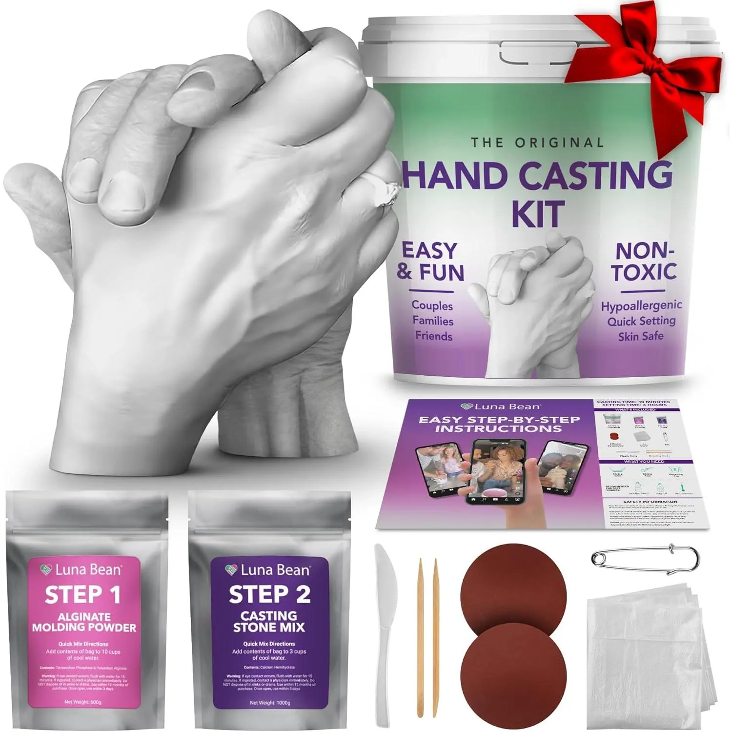 Couples Hand Casting Kit, DIY Detailed Hand Mold, Fun Memory‑Making Activity, Perfect Gift for Wedding, Anniversary, Milestone & Family Moments