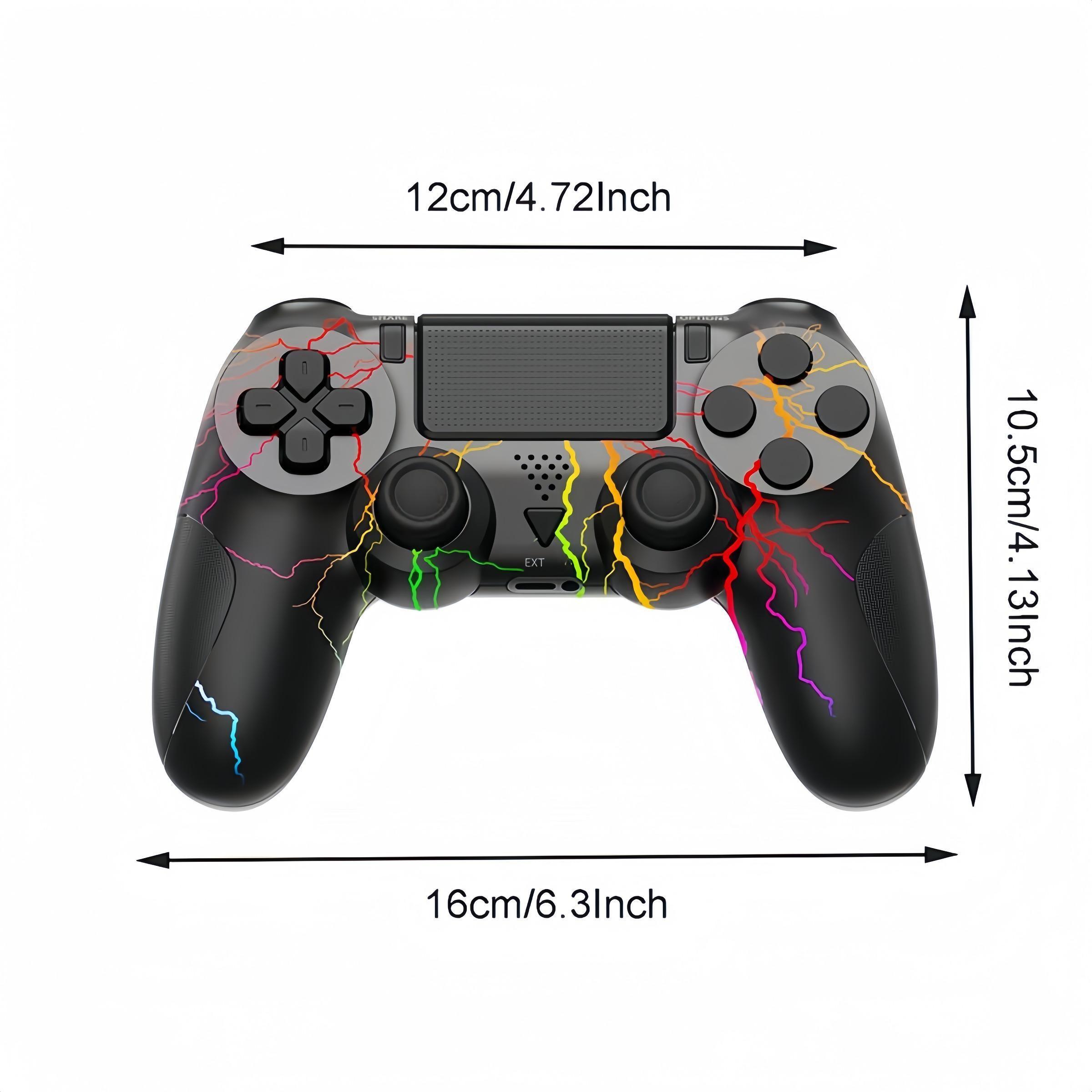 1 PS4 Wireless Controller, Esports Controller, Limited Edition with Colorful Lightning Attack Design, Built - in Vibration Feedback, Six - Axis Gyroscope & 360° Rocker, Compatible with PS4 Players.