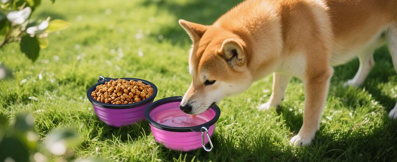 Pawaboo 2-Pack Collapsible Dog Bowls – Portable Silicone Food & Water Set with Lids & Clips