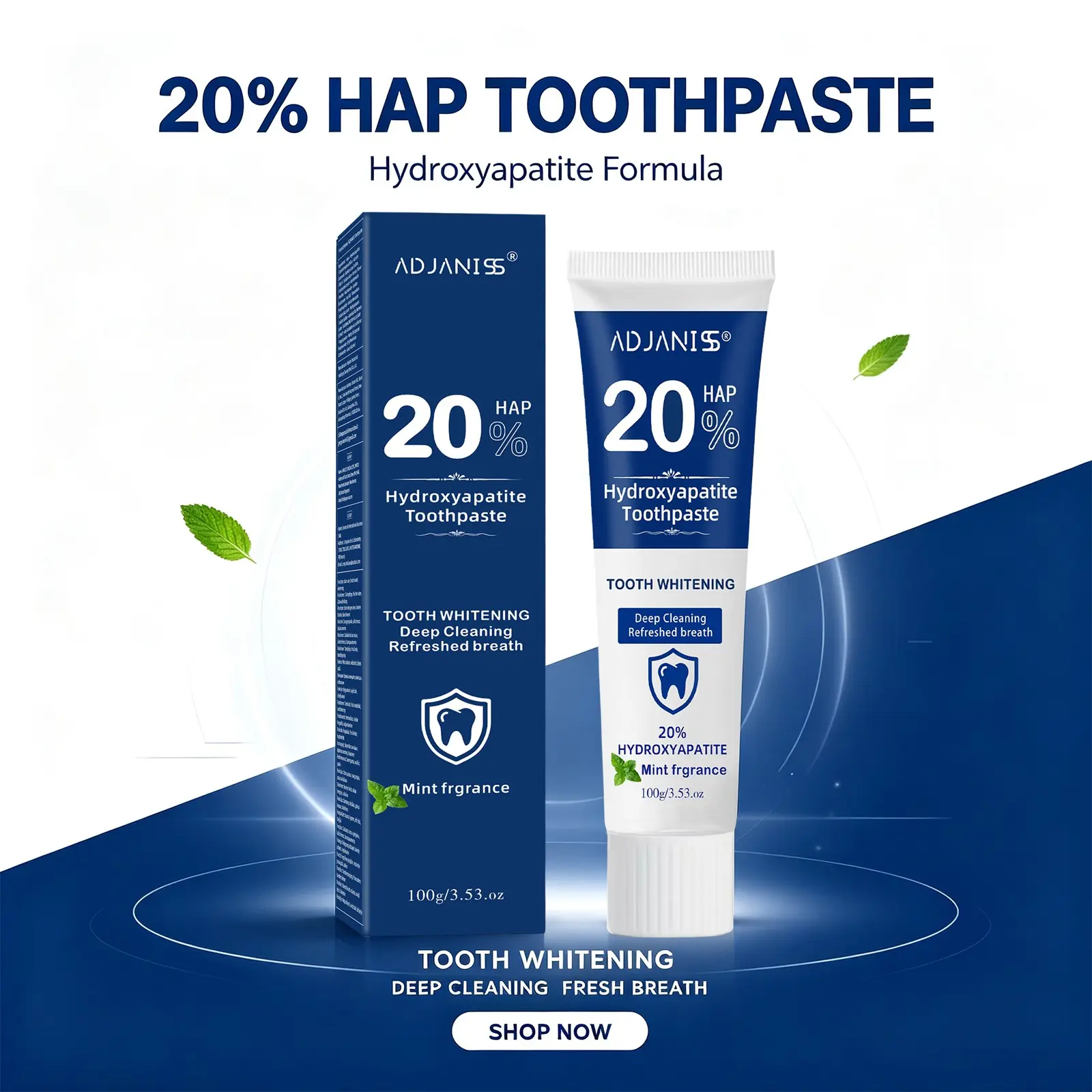 Hydroxyapatite Toothpaste (fluoride-Free), Contains Xylitol, Fresh Breath, Reduces Odors, 100ML, Oral Care Balm, Non-Toxic, Healthy Toothpaste