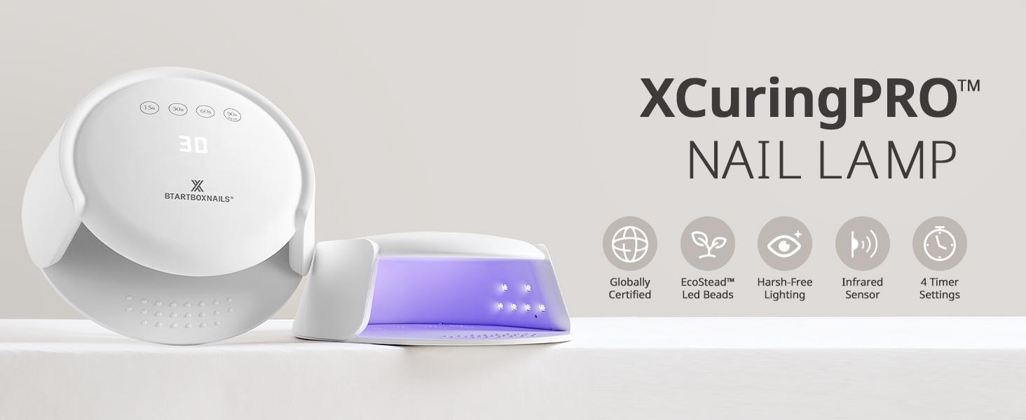 BTArtboxnails XCuringPRO Nail Lamp -  Ecostead LED Beads Instant Cure Nail Light with 4 Timer, Smart Sensor, LCD Display for Curing Gel Nail Polish