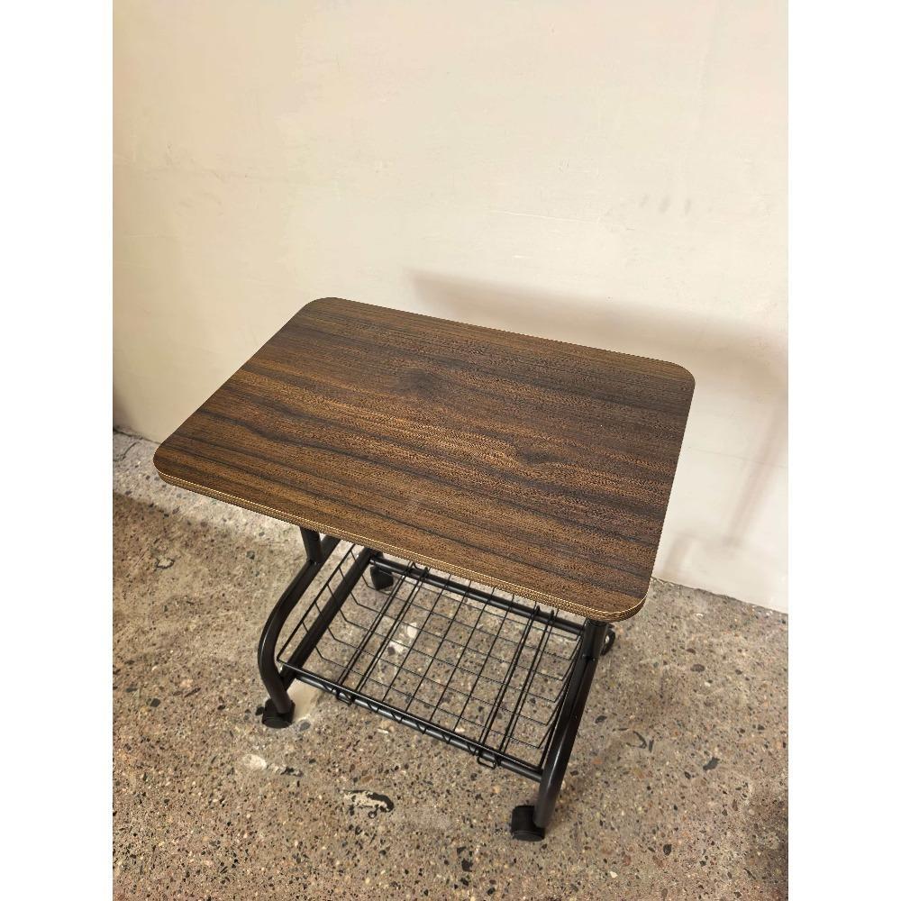 Movable double-layer coffee table trolley, side table for living room sofa, small table storage shelf, mobile bar counter, mobile coffee table