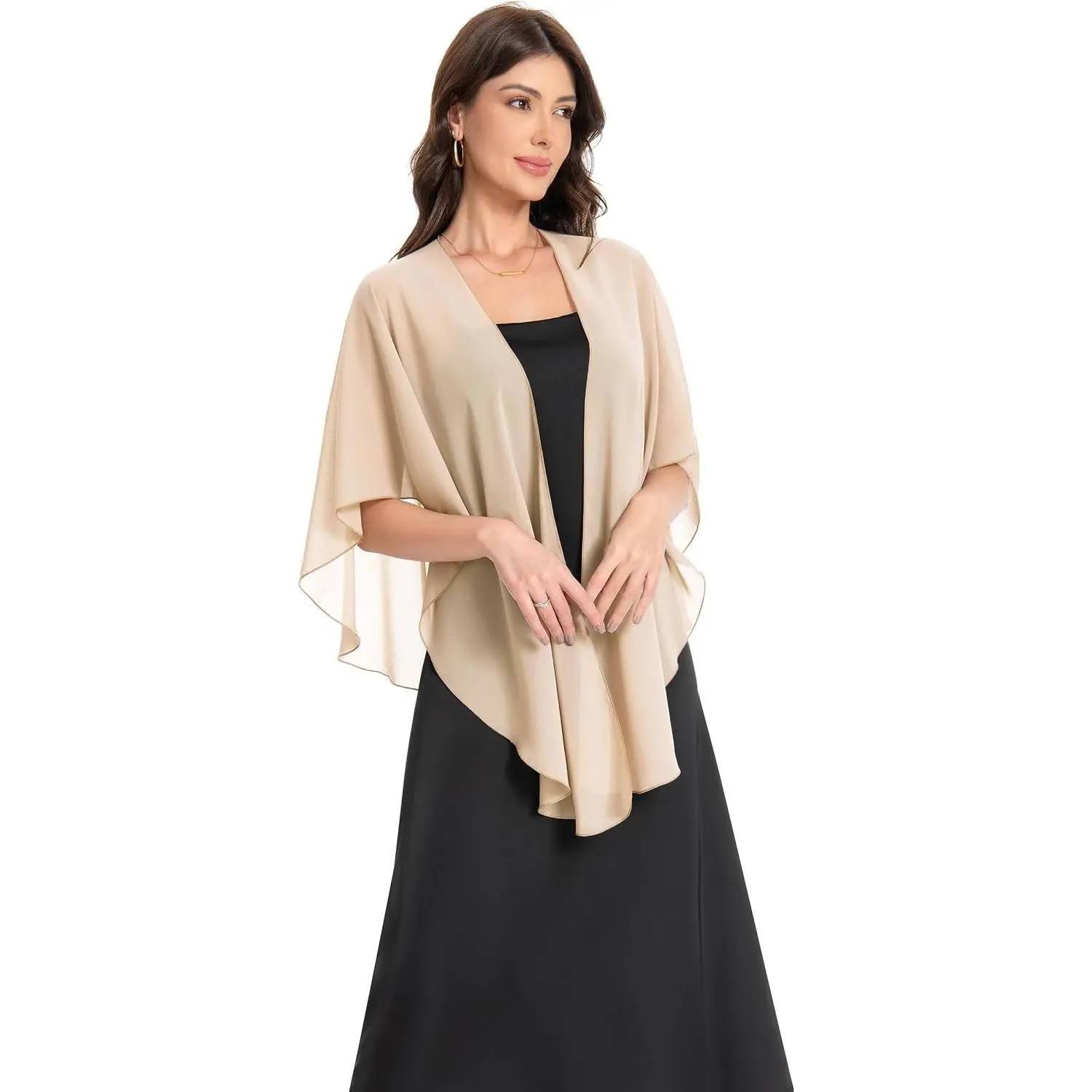 Elegant Sheer Chiffon Shawl Wrap for Evening Dresses, Soft Pashmina Bridal Scarf, Shoulder Stole Cover Up for Wedding and Formal OccasionsGift