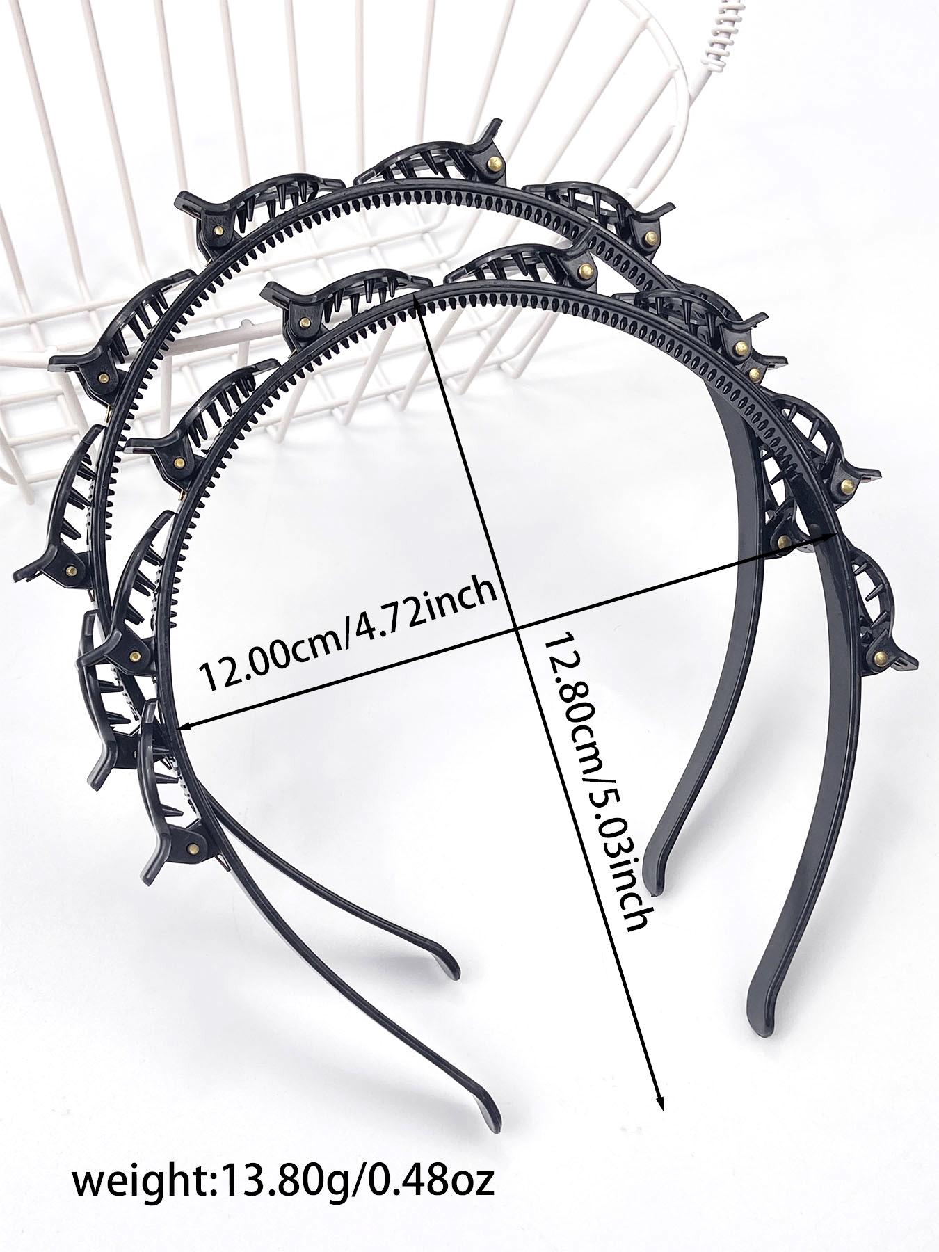 Women's Elegant Minimalist Hair Hoops with Clips, Trendy Simple Style Hair Hoops, Chic All-match Hair Accessories for Hairstyle Decor, Hair Braid Headband