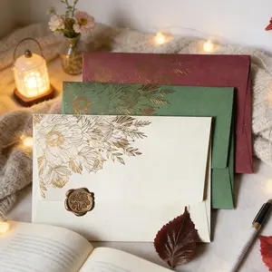 10Pcs European Thickened Bronzing Special Paper Pearlescent Paper Envelopes, Unique Envelopes, High-end Gift Packaging Envelopes, Wedding Invitations