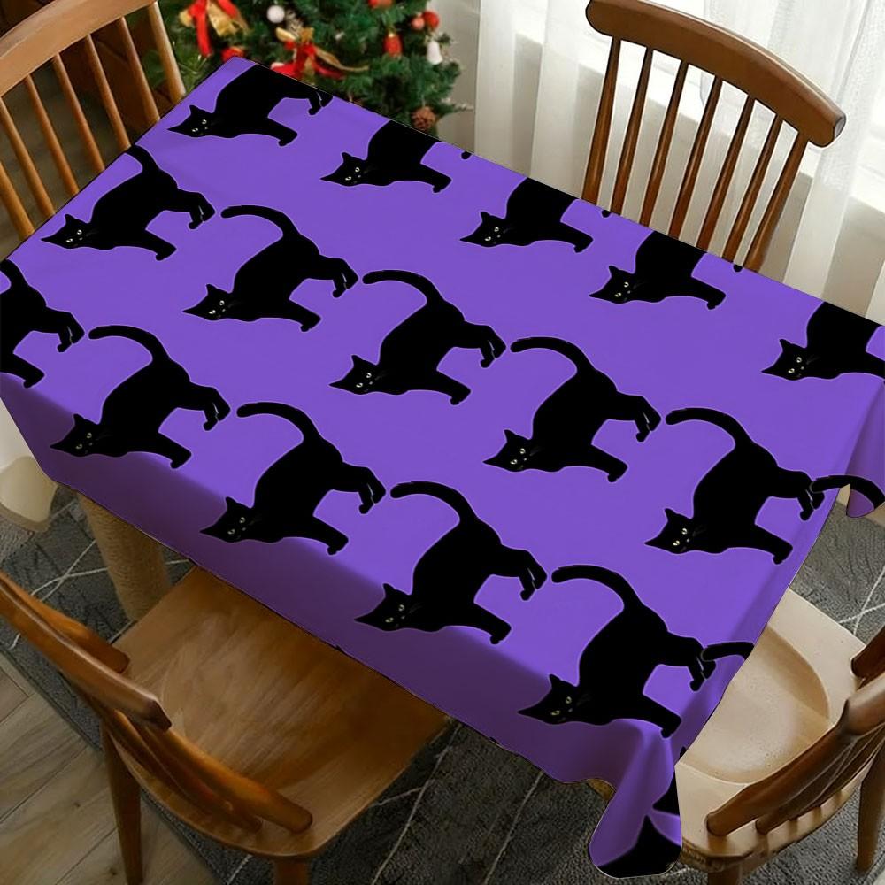 1 pc Cat Pattern Print Tablecloth, Washable Tablecloth, Perfect for Picnic, Camping, Wedding, Birthday Party, Restaurant, Buffet