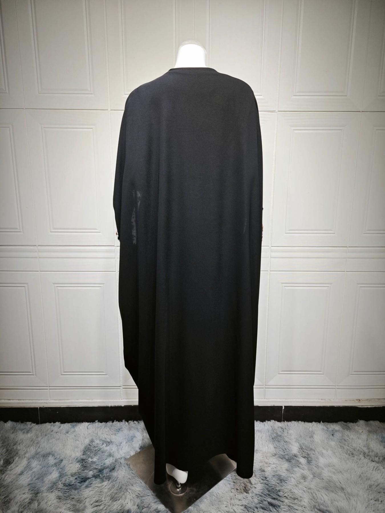 Women's Embroidered Long Cardigan, Loose Batwing Sleeve Outerwear, Elegant Plus Size Fashion, All Seasons Plain Design, Embroidery, Clothes, Baggy