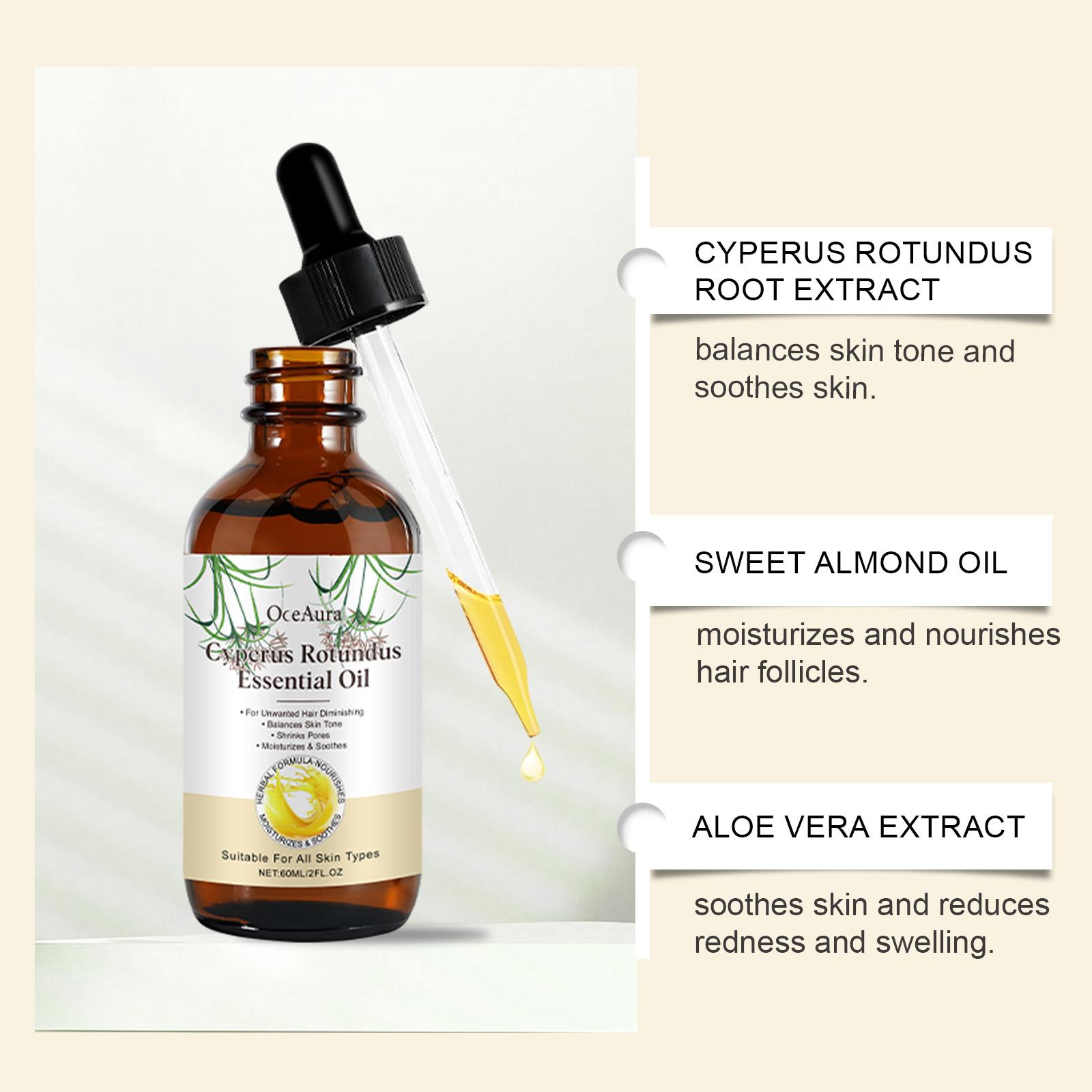 Herbal Hair Removal Care Oil, Gentle Hair Cleansing, Smooth Skin, Aloe Vera Extract, Soothes Sensitive Skin After Shaving