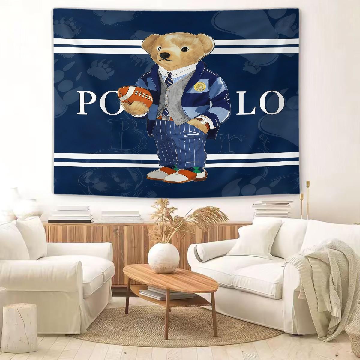 Bear Pattern Tapestry, Stylish Room Flag, Unique Wall Art For Living Room And Bedroom, Soft And Durable For Kids And Adults Daily Holiday Birthday Gift Bedroom Decoration