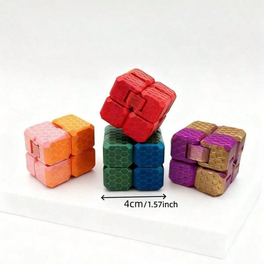 Gradual Color 3D Printed Square Infinite Magic Cube Stress Relief Toy, Creative Educational Gift for Students Adults, Random Color