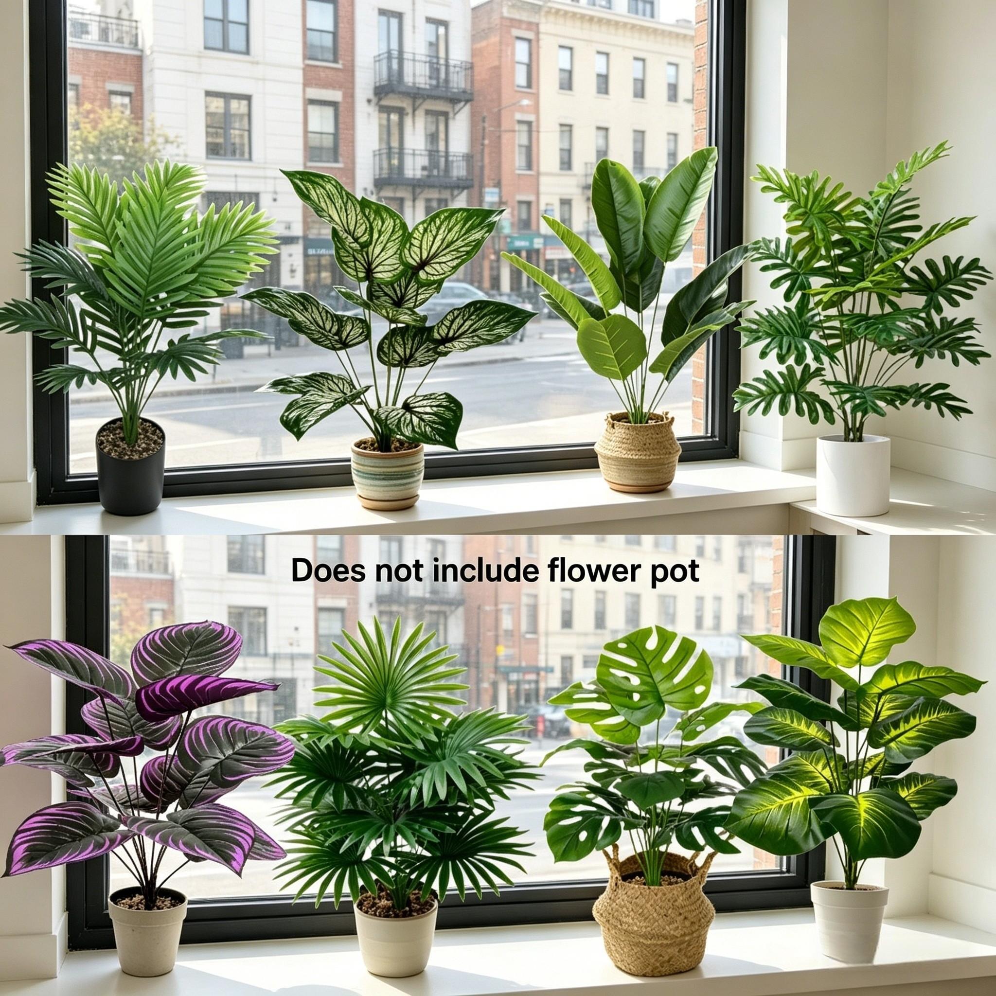 Artificial Monstera Plant, Multiple Choices, Ideal for Home Garden Room Office Decor, Realistic Indoor Plants, Artificial Flower Plant For Outdoor, Summer Decorations, Home Décor, plant artificial para adornos, DIY Leaf Assembly, No Pot Included