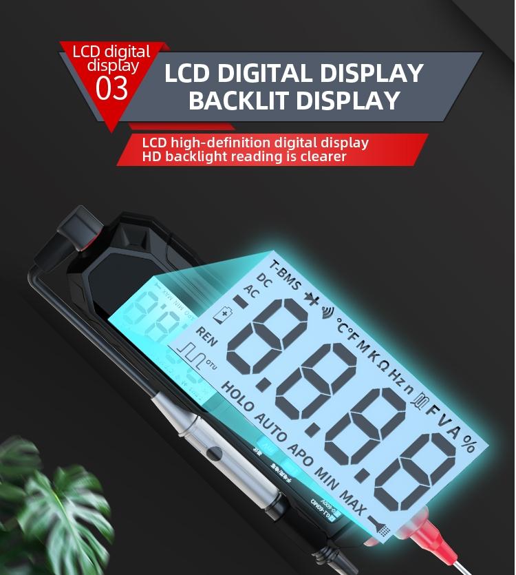 Fsh1 LCD High-Definition Display Handheld Mini Pen-Type Smart Digital Multimeter, Backlit, Battery-Free Model
