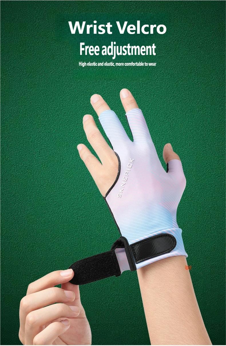 Left Hand Professional Billiard Glove, Anti-Slip Breathable Three-Finger Design, Improved Aim Control, Durable Grip, All over Print, Billiard Accessories