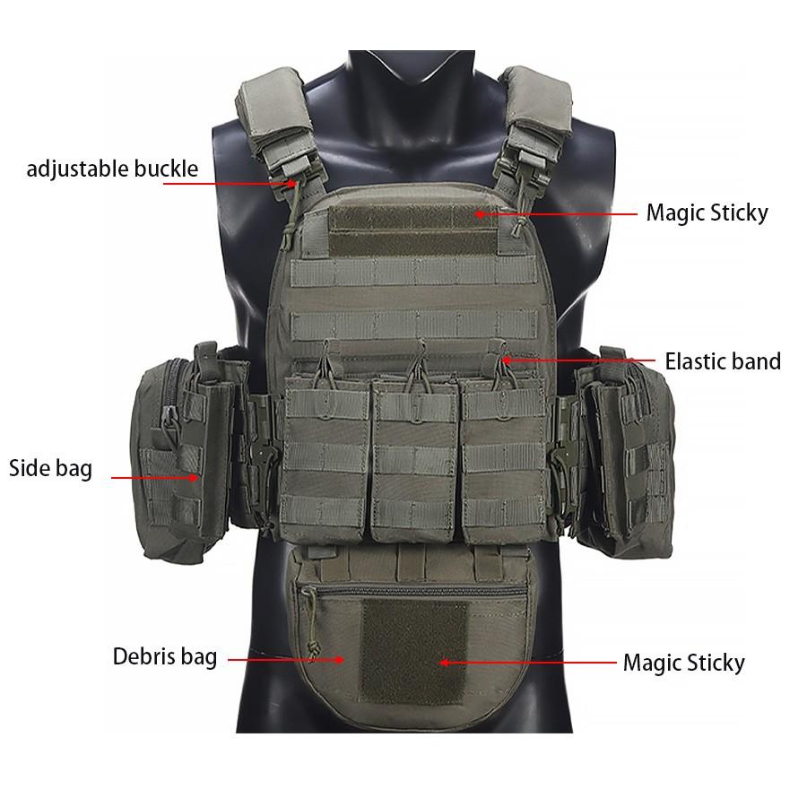 Modular Multi-Functional Tactical Lightweight Vest with Molle Expansion System, Quick Release Clips for Easy Wear, Adjustable Straps for Various Body Types