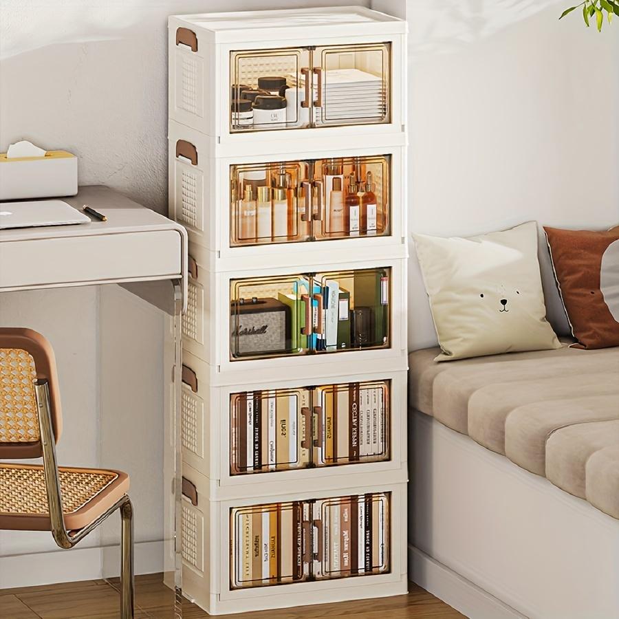 Compact Storage Cabinet, Foldable PP Material, Multi-Layer Organizer, Ideal for Kitchen Bathroom Living Room Bedroom Desk