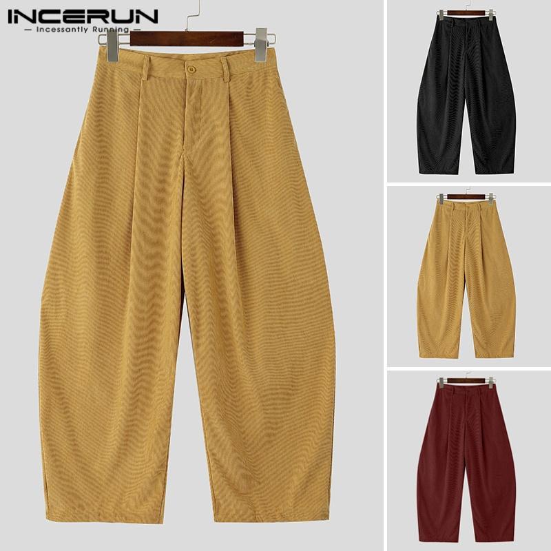 INCERUN Men's 2026 Spring/Summer Vintage Corduroy Wide Leg Pants - Lightweight Streetwear Balloon Trousers, S-5XL Inclusive Sizing,Comfortable & Versatile Daily Wear SpringStatements INCERUN Men's 2026 Spring/Summer Vintage Corduroy Wide Leg Pants - Lightweight Streetwear Balloon Trousers, S-5XL Inclusive Sizing,Comfortable & Versatile Daily Wear SpringStatements