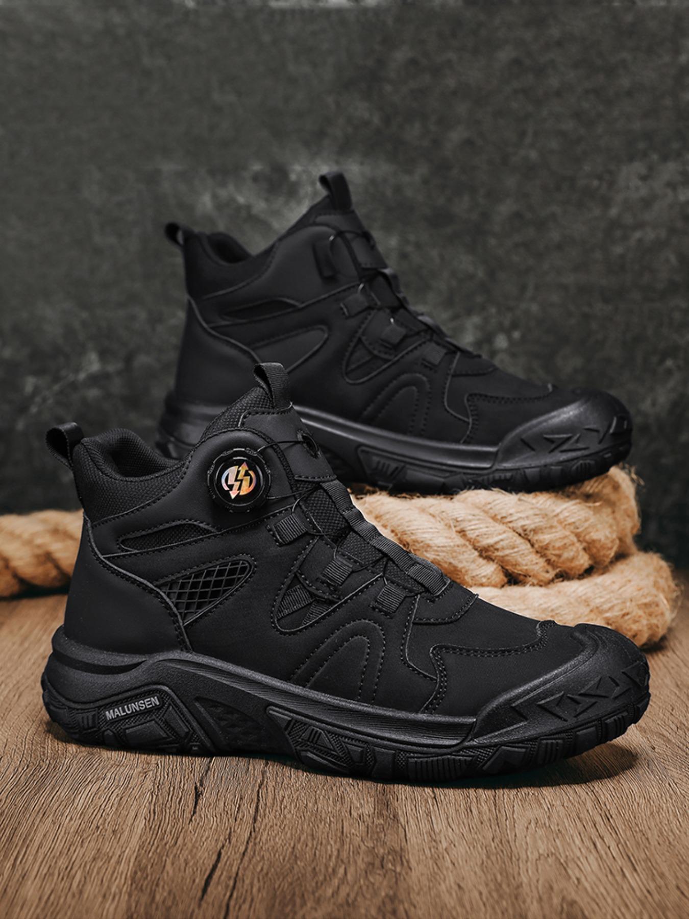 Men's Rotating Buckle Outdoor Hiking Shoes, Fashionable Comfort, Suitable for Outdoor Sports, Daily Wear, Sporty Style, Fall & Winter