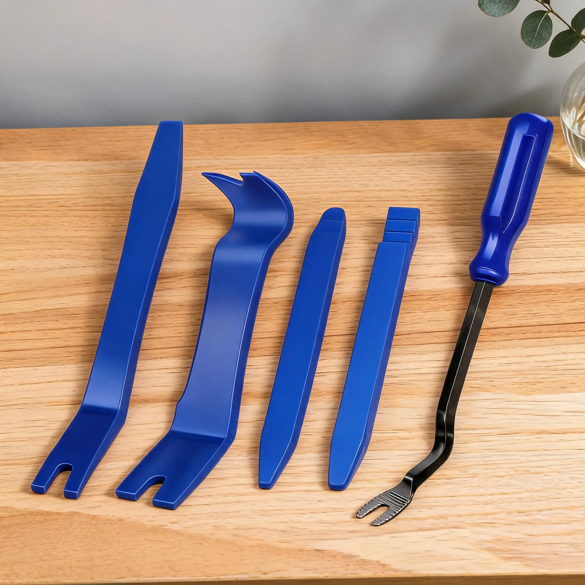 5-Piece Heavy-Duty Pry Bar Set, High Carbon Steel Crowbar, Nail Puller Tool, Claw Handle, Magic Wand, Durable Woodworking Tools