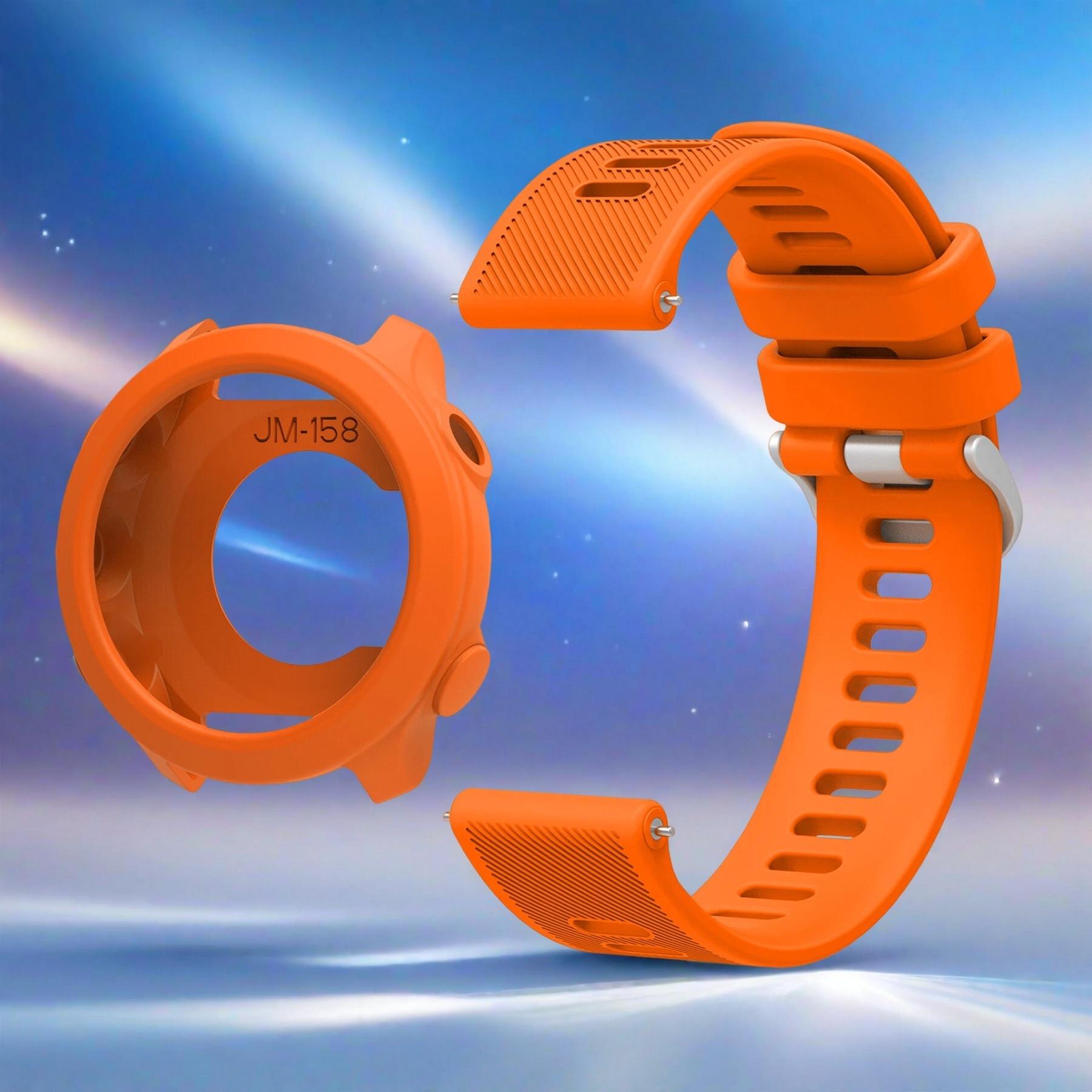 Silicone Watch Band and Case for Garmin Forerunner 158, Soft Skin-Friendly, Waterproof, Multiple Colors, Unisex, Sporty and Casual