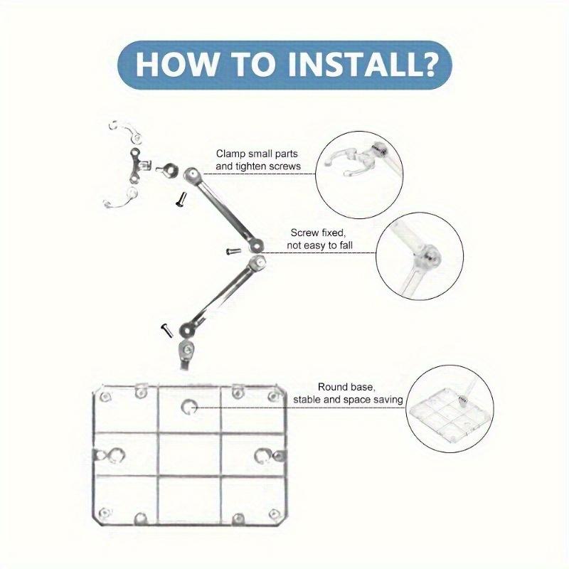 Action Figure Stand, Assembly Action Figure Display Holder Base Doll Model Support Stand Compatible with HG RG SD SHF Gundam 1/144 Toy Clear, with Screwdriver
