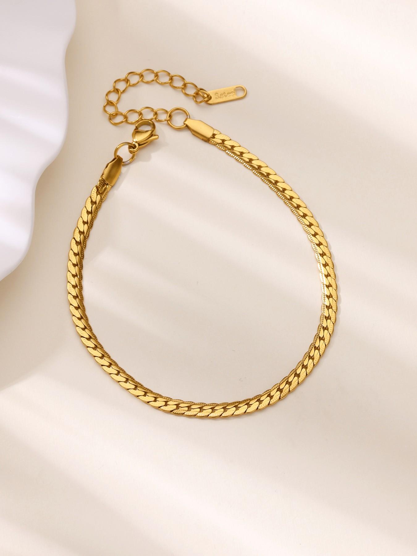 Women's Stainless Steel Ankle Bracelet, Fashion Waterproof Jewelry, Perfect Gift for Birthday, Party, Wedding, Mother's Day, Vacation