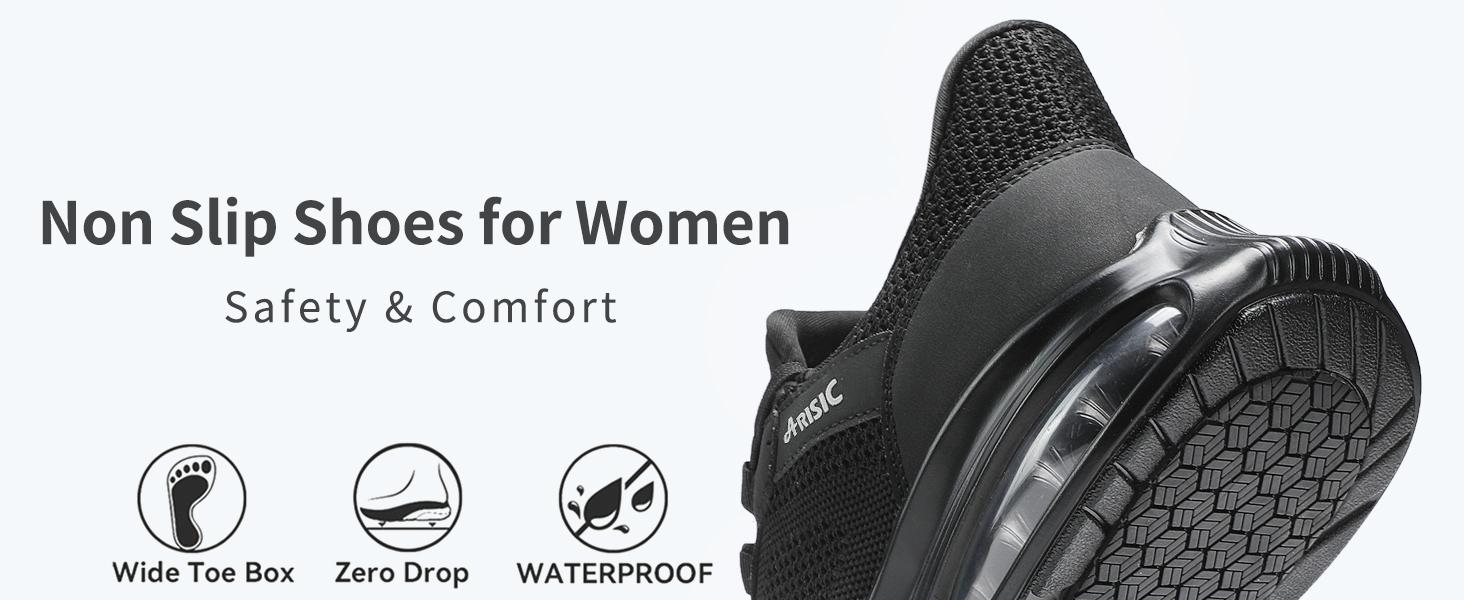 Non Slip Work Shoes for Men Waterproof Slip On Sneakers Comfortable Restaurant Kitchen Chef Slip Resistant Walking Shoes Hands Free Slip in Sneaker Men Footwear