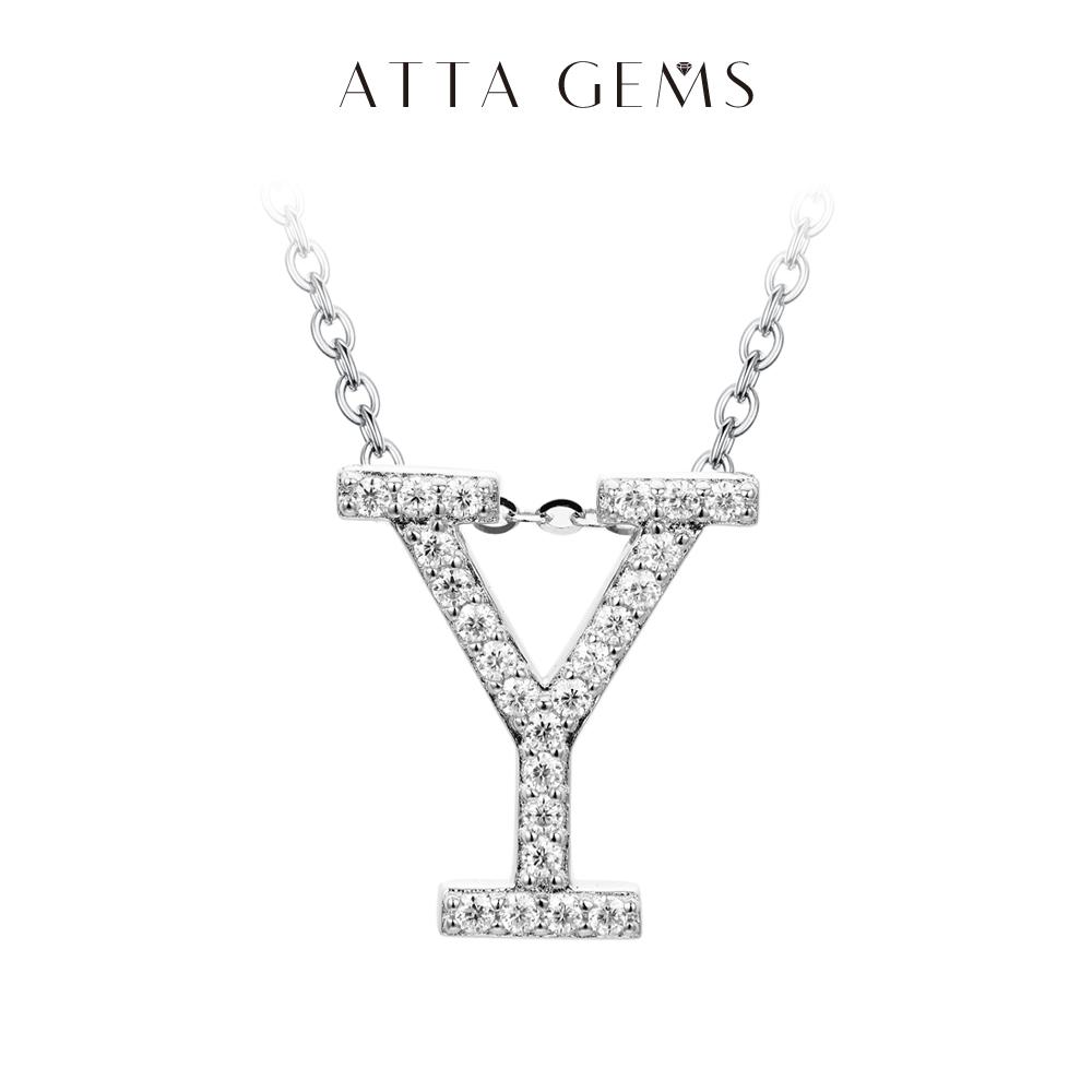 A~Z 26 Letters Necklace Synthetic Moissanite Pendant DIY Design Have Pendant and Chain Free N010 SpringStatements
