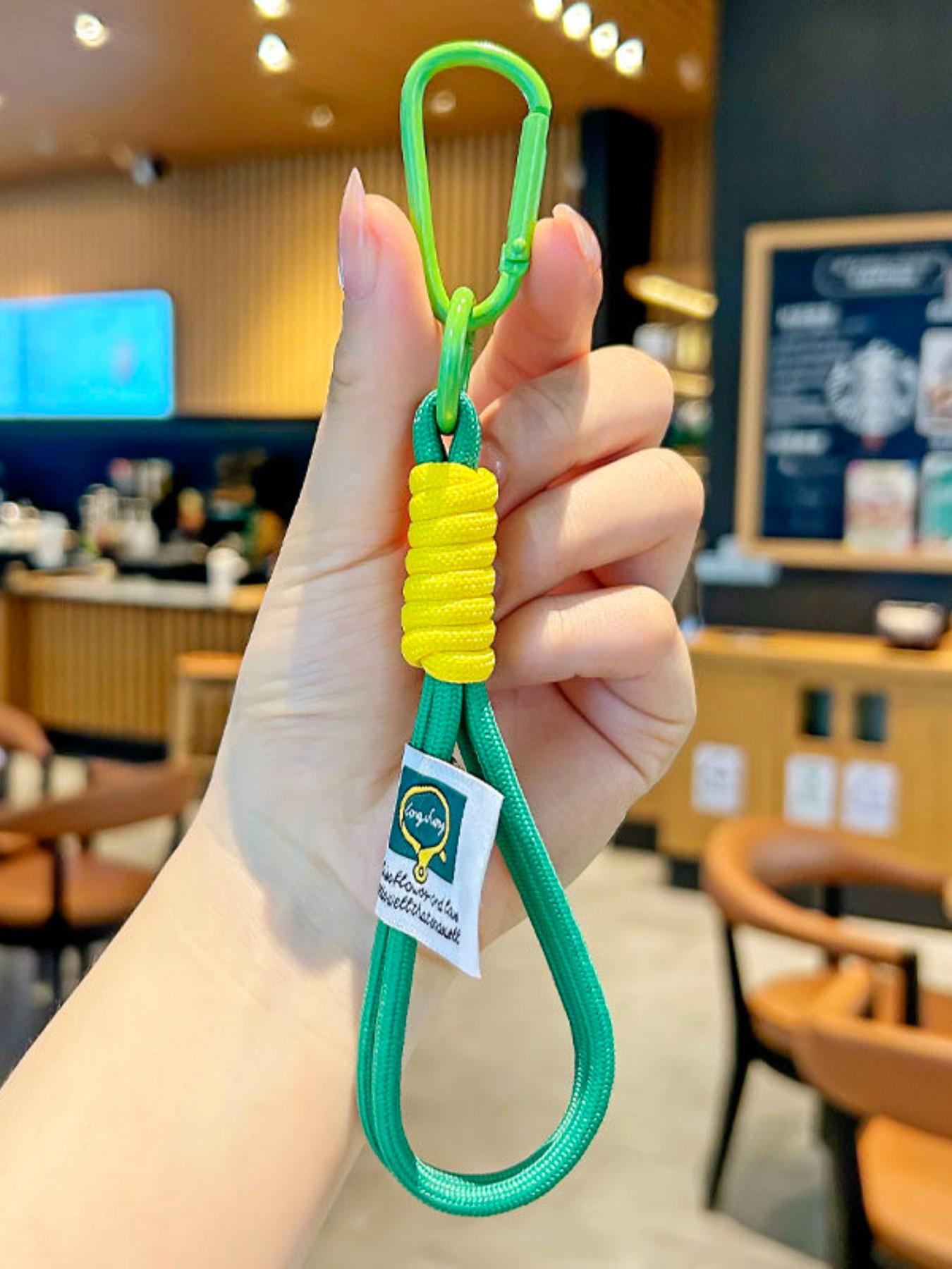 Handmade Multicolor Keychain, Backpack Decoration, Anti-Loss Keychain, Phone Accessory, Polyester Short Strap Pendant, Phone Case Keychain