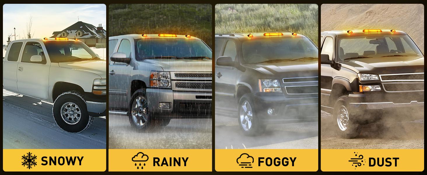 Nilight LED Cab Marker Lights 3 PCS Roof Running Light LED Smoke Lens Amber Cab Clearance Light Compatible with 2002-2007 Chevy Silverado GMC Sierra 1500 1500HD 2500 2500HD 3500 Nilight LED Cab Marker Lights 3 PCS Roof Running Light LED Smoke Lens Amber Cab Clearance Light Compatible with 2002-2007 Chevy Silverado GMC Sierra 1500 1500HD 2500 2500HD 3500