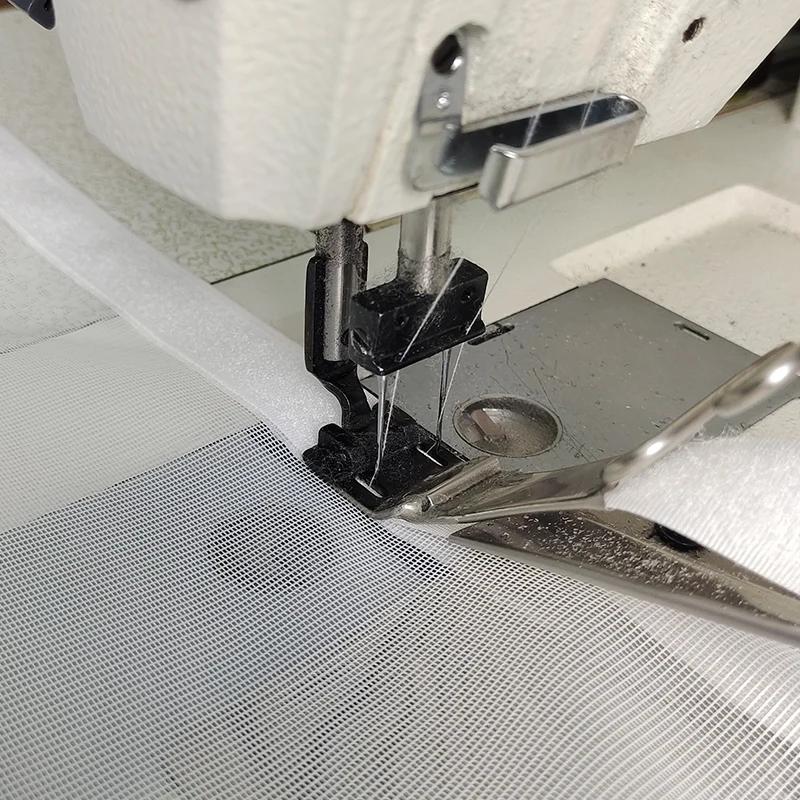 White Bordered Mesh Screen with Hook & Loop – Mosquito & Insect Protection, Breathable Multi-Purpose Decorative for Home Windows & Doors