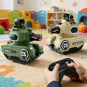 Remote Control Battle Tanks Set, Stable Control, Simulated Shooting, Sound Effects, Unisex, Kids Birthday Party Gift, Requires Aa Batteries