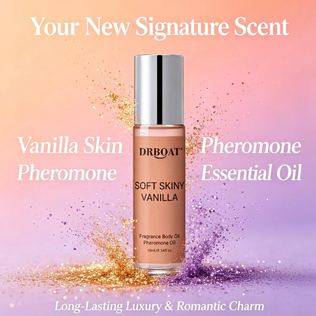 Vanilla Skin Pheromone Essential Oil - 10ml Roll-On Long Lasting Subtle Perfume Oil, Vanilla Scents, Enchanting Fragrance, Original Vanilla Body Oil for Men and Women, Ideal for Dating, Traveling, Home Use.