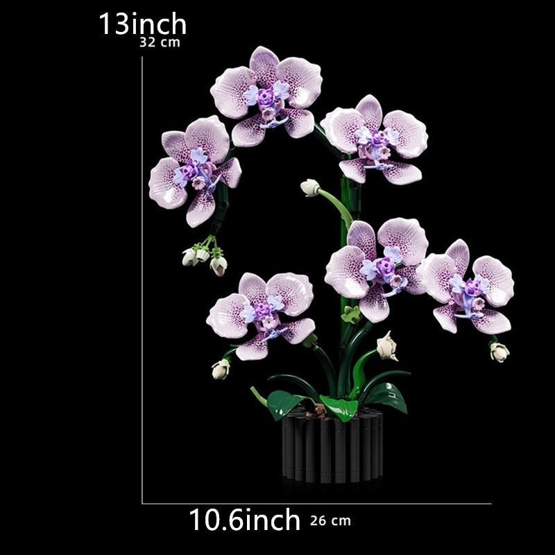 Orchid Series 13115 Butterfly Orchid Bouquet Puzzle, High-Quality Building Block Toy, Perfect Gift Choice, Educational and Fun