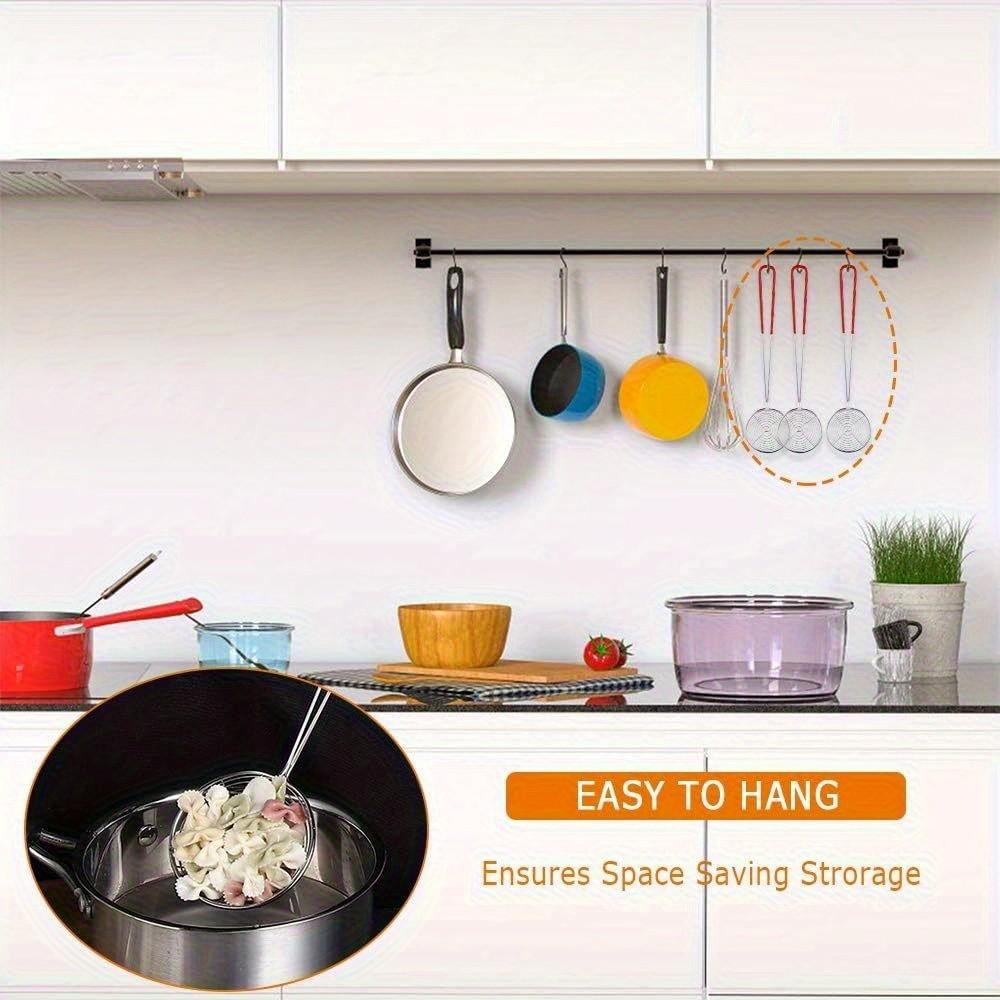 Small Stainless Steel Filter Spoon Set, Small Wire Separator Strainer with Handle, Handle Kitchen Utensils, 2 Piece