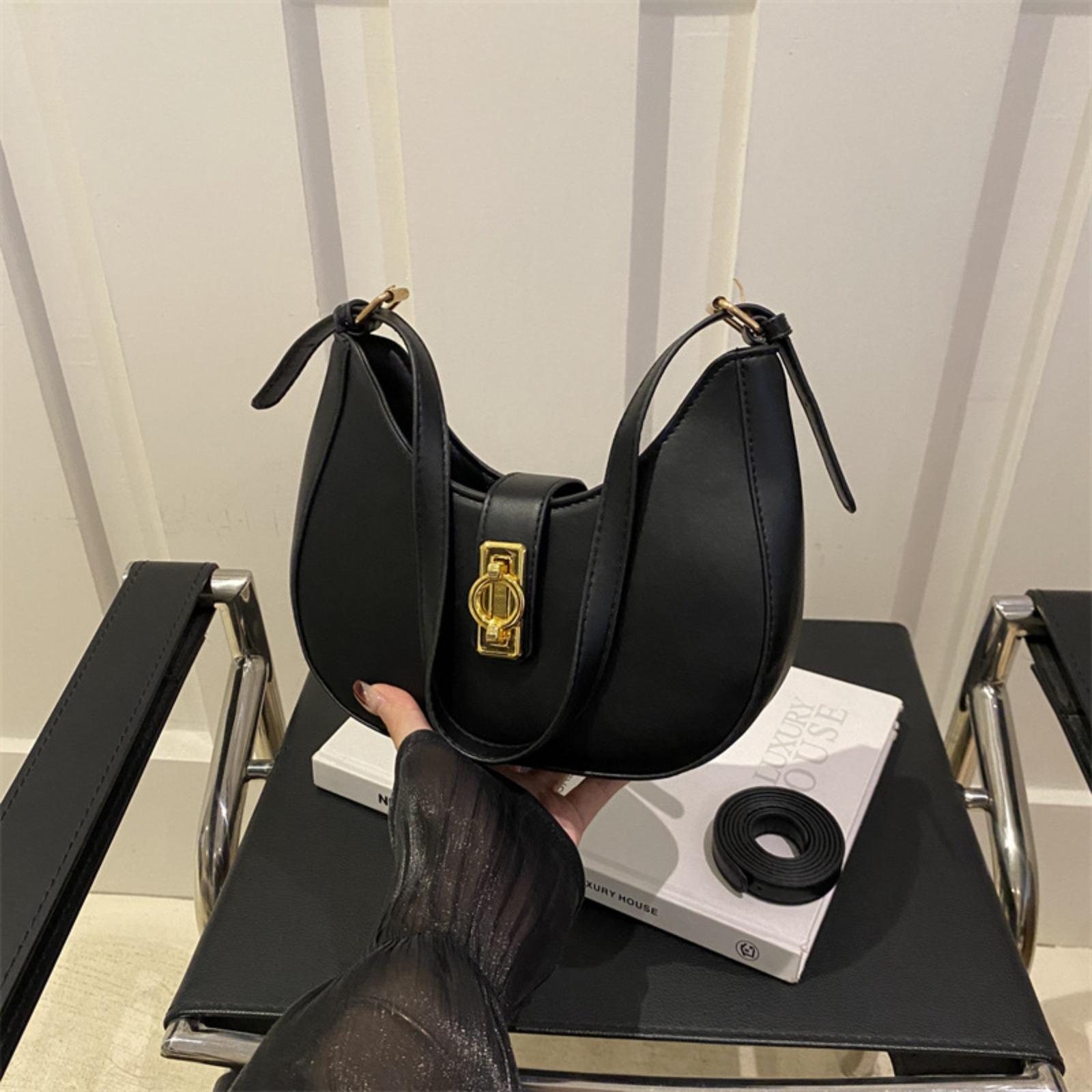 Trendy Crescent Shoulder Bag for Women, Chic Underarm Crossbody Purse, Minimalist Everyday Handbag, Stylish Small Crescent Bag, Versatile Commuter Bag for Work & Casual Use