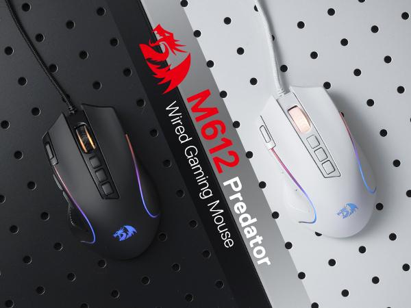 Redragon M612 Predator RGB Gaming Mouse, 8000 DPI Wired Optical Gamer Mouse with 11 Programmable Buttons & 5 Backlit Modes, Software Supports DIY Keybinds Rapid Fire Button
