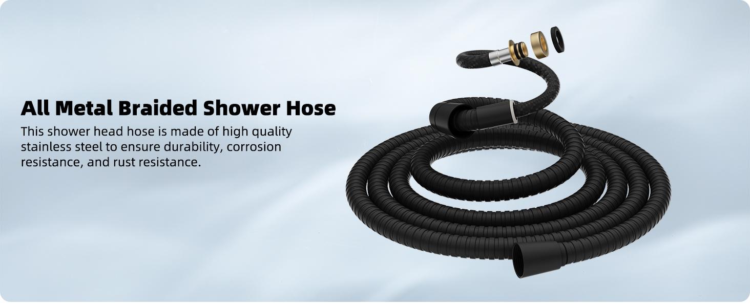 Hibbent Upgraded cUPC Certified 5-spray 13'' Shower Head, High Pressure Rainfall Shower Head, Dual Showerhead Combo with 10-mode Handheld Spray, 12'' Adjustable Extension Arm, 71'' Hose, Shower Holder, Matte Black Hibbent Upgraded cUPC Certified 5-spray 13'' Shower Head, High Pressure Rainfall Shower Head, Dual Showerhead Combo with 10-mode Handheld Spray, 12'' Adjustable Extension Arm, 71'' Hose, Shower Holder, Matte Black