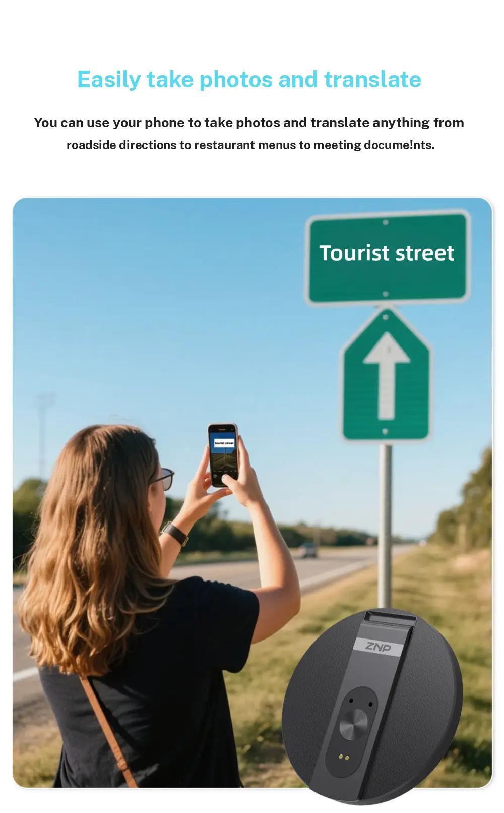 AI Translator Voice Recorder Note Recorder, Translation 146+ languages with Real time Translation, Magnetic Phone Holder, Supports Video and Voice Call Translation, Travel Socializing Lectures Meetings Interviews