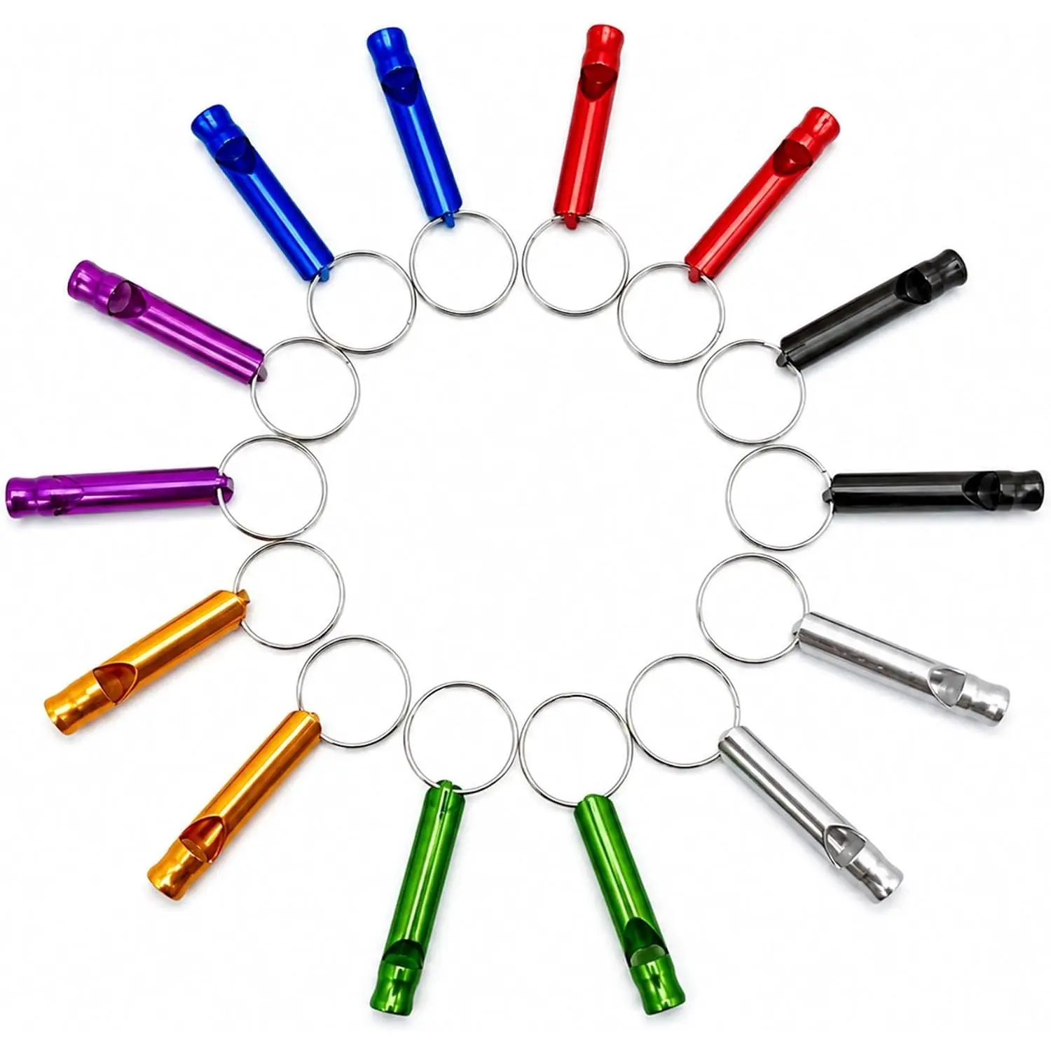 14 Small  Whistles with Keychains – Safety/// use, Suitable for Hiking, Camping, Fishing, , etc.